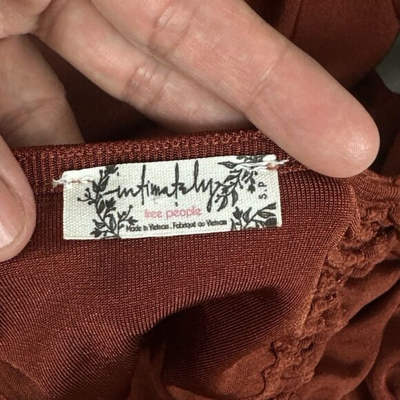 Free People Intimately Meant To Be Bodysuit S In Red / Rust Bell Long Sleeve - Picture 14 of 16